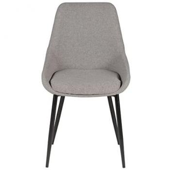 Zago Chaise en tissu gris clair et pieds métal BARI