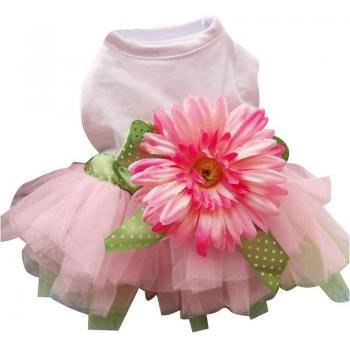 Sunflower Princess Dress for Dogs - Soft Cotton Puppy Outfit