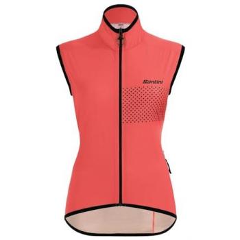 Chaleco impermeable Santini Guard Nimbus rosa negro mujer - Corte Sleek - M