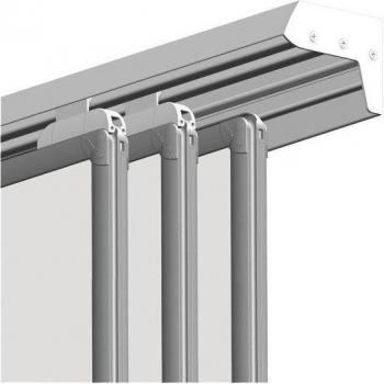FRANKEN Universelles Gleiterset für PRO-System inkl. Wandabstandhalter, Aluminium, Farbe: silber - 1 Stück (PSSA)