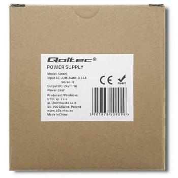 Quadro Elettrico Portatile Qoltec 24W 24V 1A Schmal Weiß