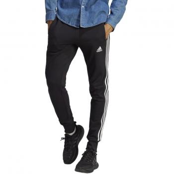 Pantalon de survêtement Adidas Essentials French Terry Tapered Cuff 3-Stripes - Noir, Blanc