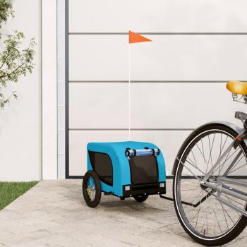 Remolque de bicicleta mascotas hierro tela Oxford azul negro Vidaxl Azul