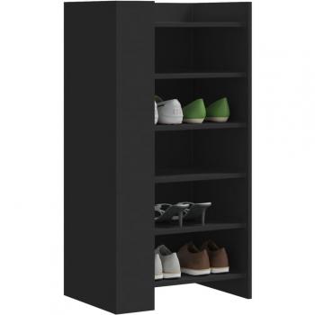 VIDAXL Scarpiera Nera 52x37,5x100 cm in Legno Multistrato