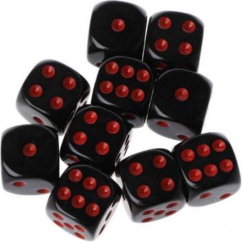 Cubes acryliques 15mm - 10 pièces, perles de jeu à six côtés