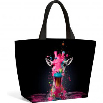 Splashart Giraffe Face Pink Beach Shopper Tote Bag