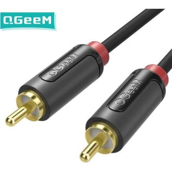 Dual RCA Audio Connector Jack Splitter – 3m Black (QGeeM)