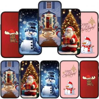 IPhone 15/14 Phone Cover – Merry Christmas Deer & Santa Design