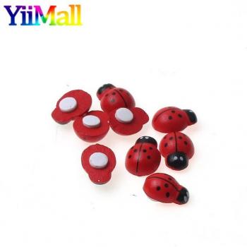 Self-Adhesive Red Ladybug Stickers - 100 Pieces