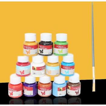 Vibrant Acrylic Paint Set - 12 Non-Toxic Colors