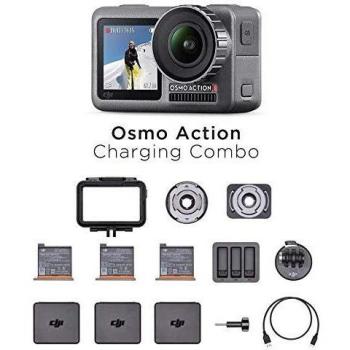 Osmo Action 4K HDR Kompletter Set – Schwarz, inklusive Ladegerät und Zubehör