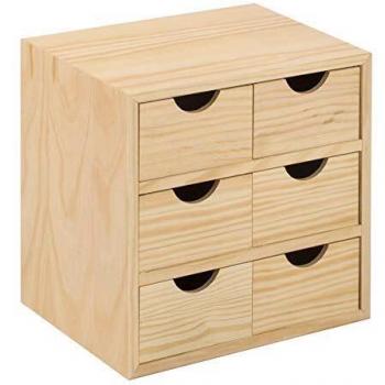 Comoda Compacta Pino Crudo 6 Compartimentos
