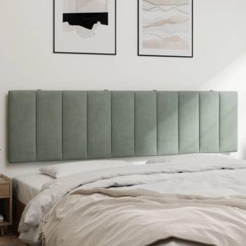 Coussin de tête de lit gris clair 180 cm en velours