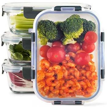 Zoë&Mii Premium Glass Meal Prep Containers 4 Set