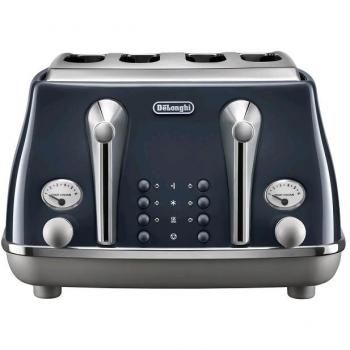 DELONGHI Icona Capitals CTOC4003.BL 4-Slot Toaster - Blue, Blue