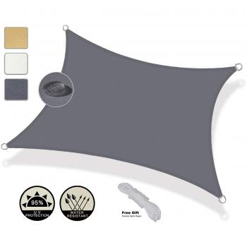 Toldo Vela de Sombra Rectangular 2x4m AXT SHADE Protección Rayos UV Exterior Gris
