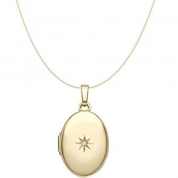 Gold Classic Diamond Starburst Locket