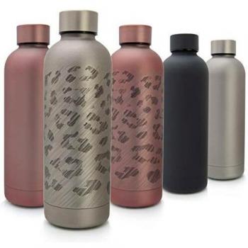 T&N Edelstahl Trinkflasche Leopard (Silver Matt, 0.5 l)
