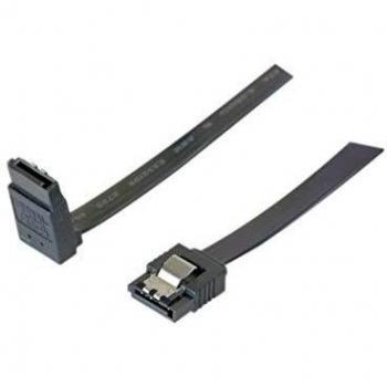 Câble SATA 6GB/s coudé haut slim sécurisé (noir) - 50 cm