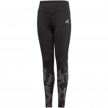Legging de running adidas YG TR Run pour fille, coloris noir/gris six/argent réfléchissant, taille FR : S