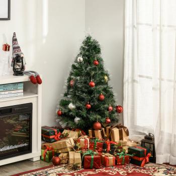 4ft Multicolored Artificial Christmas Tree with Fiber Optic Lights Star Holder