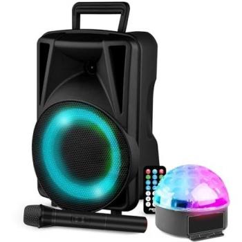 Enceinte Portable 200W + USB + Bluetooth + Jeux de Lumière Astroball + Micro Sans Fil DJ