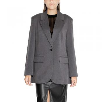 Recycled Gray Poly Blend Women's Blazer, S Size