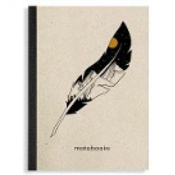 Matabooks, nachhaltige und vegane Notizbücher A6 aus Graspapier, Steifbroschur Dahara, 102 blanko Seiten, Natur, Handmade, Made in Germany (Feather)