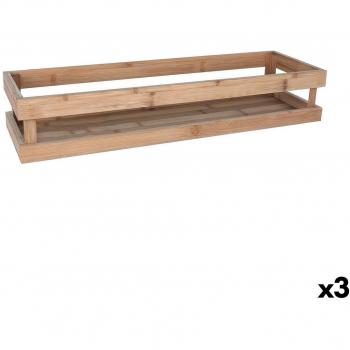 Set de Cajas de Almacenaje Inde Bambú 53 x 16,2 x 10 cm (3 Unidades)