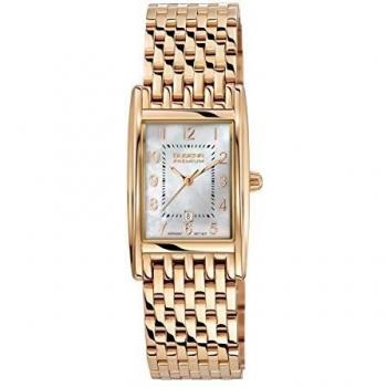 Dugena Women's Luxury Quartz Timepiece, White Face, Rose Gold Strap, Analog