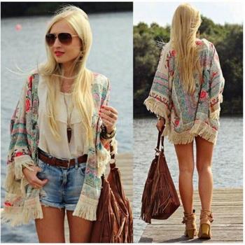 Floral Print Chiffon Beach Jacket for Women