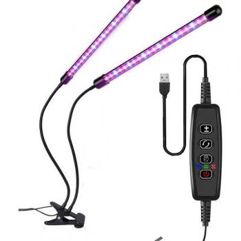 Indoor Plant Grow Light 80 LED Full Spectrum (Red & Blue) 3/9/12 h Timer Adjustable Gooseneck
