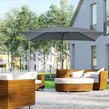 Outsunny 3x2m Patio Umbrella Canopy With Tilt Crank - Dark Grey