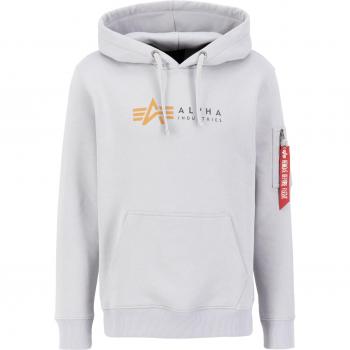 Felpa Alpha Industries con cappuccio Label Grey M
