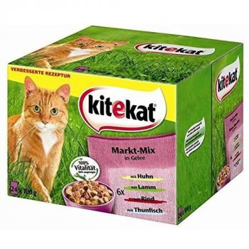 Kitekat Portionsbeutel Multipack Markt - Mix in Gelee 24 x 100g (Menge: 2 je Bestelleinheit)