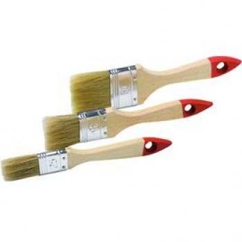 Flachpinsel Set 3-teilig, helle Borsten