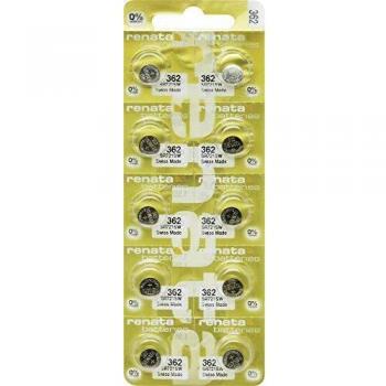 Batteria a bottone Renata 362 Ossido d'Argento 1.55 V 24 mAh - Confezione da 10 pz