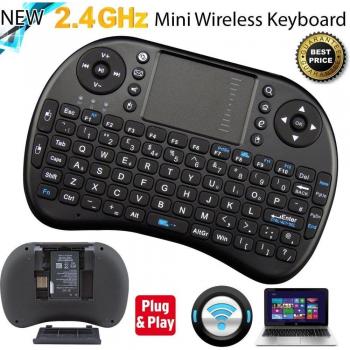 Mini Tastiera Wireless Qwerty 2,4GHz con Touchpad per Android TV, Xbox e PC