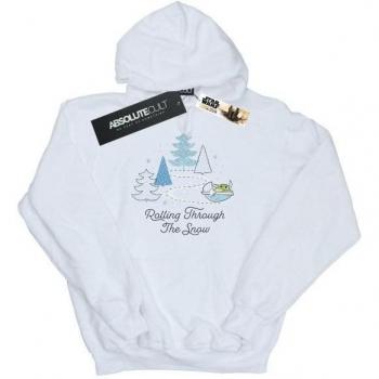 Sweat à Capuche Fille Star Wars Mandalorian Rouler dans la Neige 12-13 Blanc