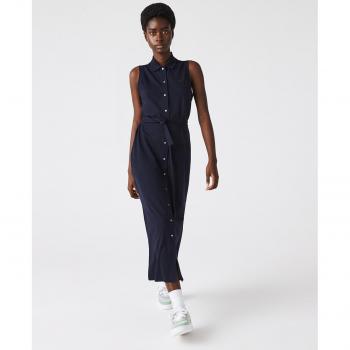 Vestido Largo Minipiqué Elástico Lacoste