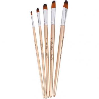 Multi-Function Nylon Paintbrush Set - 5 Pieces for Artists