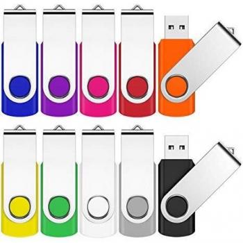 JEVDES Pendrive USB 2GB 10 Pezzi 2.0 Unità Memoria Flash Girevole