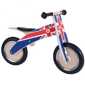 Kiddimoto 601 Children's Union Jack Kurve Wooden Balance Bike