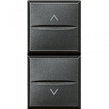 Interruptor de doble botón 1-0-2 Axolute axial antracita HS4027