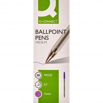 Q-Connect Medium Violet Ballpoint Pen Pack of 20 KF11496