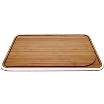 Pebbly Planche Découpe en Bambou Blanc 35 x 25 cm, Marbrée Marron