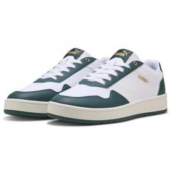 Puma Court Classic Zapatillas en Blanco con acentos en Menta, Oro y Verde