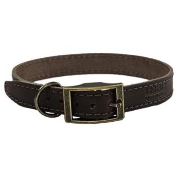 HugglePets Legacy Leather Dog Collar - Chocolate, Extra Large (45-50cm)