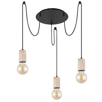 Lampada a sospensione in legno naturale per sala da pranzo