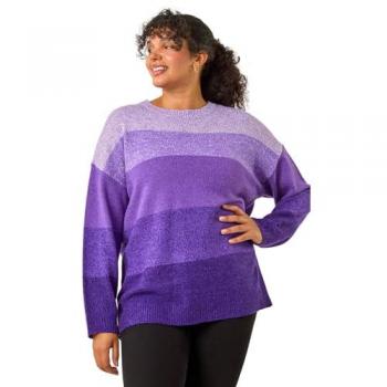 Purple Ombre Gradient Knitted Sweater